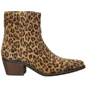 Nelson suède cowboylaarzen met panterprint beige female | Maat: 38