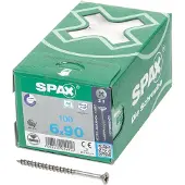 Spax Spaanplaatschroef platverzonken kop RVS pozidriv 6.0x90mm (per 100 stuks)
