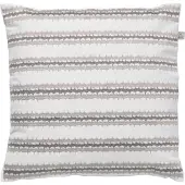 Dutch decor - MICA - Kussenhoes 45x45 cm geborduurd dessin - ivoor - wit - grijs - taupe - streepjes