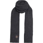 Knit Factory Jamie Gebreide Sjaal Dames & Heren - Herfst- & Wintersjaal - Langwerpige sjaal - Wollen sjaal - Heren sjaal - Dames sjaal - Unisex - Antraciet - Donkergrijs - 200x45 cm