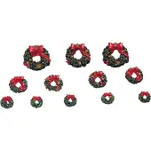 Lemax Village Collection Kransen met rode strik Set van 12 # 34957