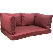 Madison - Loungekussen - Tuinkussen - Palletkussen - Rugkussen - Waterbestendig - 5-delig - 120 x 80cm - Manchester Rood