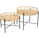 Bijzettafeltje.nl Bijzettafel Aiko Naturel - Set van twee