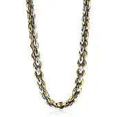 Zinzi zilveren schakelcollier geel verguld 7mm breed 45cm ZIC1290