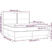 vidaXL Boxspring met matras fluweel donkergrijs 160x200 cm