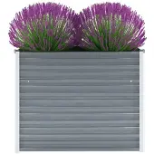 vidaXL Plantenbak verhoogd 100x40x77 cm gegalvaniseerd staal grijs