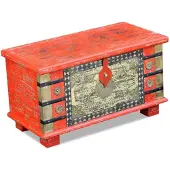 vidaXL Opbergkist 80x40x45 cm mangohout rood
