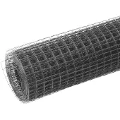 vidaXL Draadhek van staal met PVC-coating, 25x1,5 meter, grijs