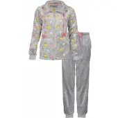 Irresistible Dames Huispak - Fleece - Bolletjes - Grijs - Maat S