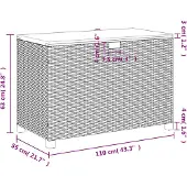 vidaXL Tuinbox 110x55x63 cm poly rattan en acaciahout zwart
