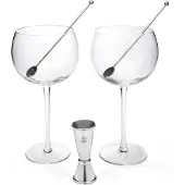 Leopold Vienna - Gin Tonic glazen + barmaatje + cocktaillepels - Giftset moederdag & vaderdag G&T