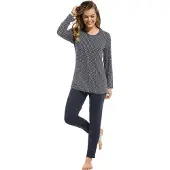 Pastunette Dames pyjama Pastunette De Luxe 25212-300-2 - Blauw - 46