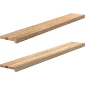 vidaXL Vensterbanken 2 st onbehandeld 140x20x2 cm massief eikenhout