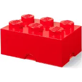 Room copenhagen LEGO Opbergsteen 6 Knoppen Rood Stapelbare Opbergdoos 8,47 l - LEGO Product Plastic Opbergdoos met Deksel Bureau Opbergruimte Opbergruimte Speelg