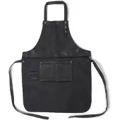 Senza Leren Schort - Afritsbaar - BBQ accessoires - Unisex - Zwart