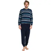 Robson badstof heren pyjama 27232-714-3 - Blauw - S/48
