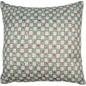 Clayre & Eef Kussenhoes 40x40 cm Groen Beige Polyester Bloemen