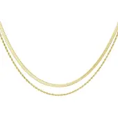 Yehwang Platte en dubbele ketting - goud