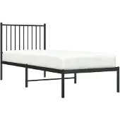 vidaXL Bedframe met hoofdbord metaal zwart 80x200 cm