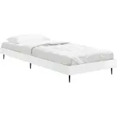 vidaXL Bedframe bewerkt hout hoogglans wit 75x190 cm