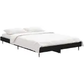 vidaXL Bedframe bewerkt hout zwart 120x190 cm