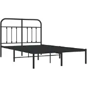 vidaXL Bedframe met hoofdbord metaal zwart 120x200 cm