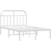 vidaXL Bedframe met hoofdbord metaal wit 120x190 cm