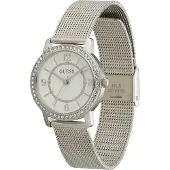 GUESS Analoog horloge 'Melody' zilver / wit