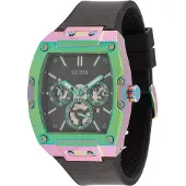 GUESS Analoog horloge 'Phoenix' groen / orchidee / zwart / zilver