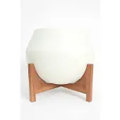 Sissy-Boy Witte plantenpot met houten standaard