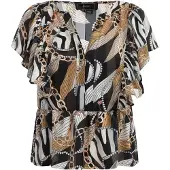 Faina Blouse lichtbruin / lichtgrijs / lichtoranje / zwart