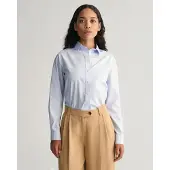 Gant Dames Regular Fit blauw poplin overhemd (42), Casual, Katoen, Lange mouwen 4300348