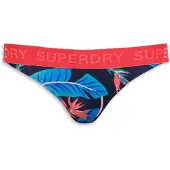Superdry Dames Bikinibroekje met logo Classics zwart (M), Strandkleding, Gerecycled polyester, Duurzaam W3010401A