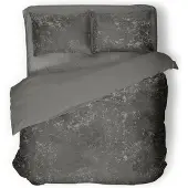 Eleganzzz Dekbedovertrek Crushed Velvet - dark grey 200x200/220cm
