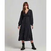 Superdry Lace Trim Midi-jurk Met Lange Mouwen