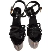 Jumex -EROTIC PUMP-GLAZEN PLATEU-015CM HEEL-BLACK/FLOWER-35