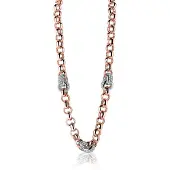 Zinzi zilveren jasseron collier rosé verguld wit 45cm ZIC1207R