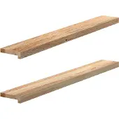 vidaXL Vensterbanken 2 st onbehandeld 120x15x2 cm massief eikenhout