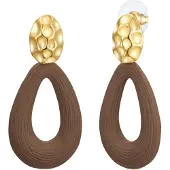 Lulu & Jane Oorbellen bruin / goud