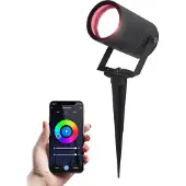 HOFTRONIC™ Smart WiFi Prikspot Spikey aluminium zwart RGBWW IP65 - Tuin spots, spots bodem buiten