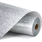 Loklik Heat Transfer Vinyl Glitter - Silver - 30.5 x 90 cm