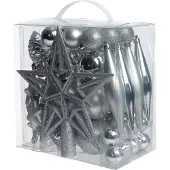 Intratuin Kerst Ornament Mix Troy Zilver D 3-20 Cm 50-delig