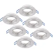HOFTRONIC™ Set van 6 Kobi GU10 Inbouwspot armaturen IP20 Kantelbaar aluminium