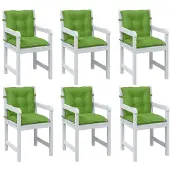 vidaXL Stoelkussens 6 st lage rug 100x50x7 cm stof gemêleerd groen