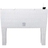 Prosperplast Bloembak/plantenbak op poten Rato - met irrigatiesysteem - wit - 60 x 25 x 46 cm - Plantenbakken