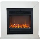Xaralyn Elektrische kachel - Adra ELU-MDW - wit hout - 1400 Watt verwarming - met afstandsbediening - inclusief schoorsteenmantel met inbouwkachel - decoratieve kachel