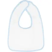 The One Towelling Baby Slab - Klittenband sluiting - Slabbetje - 100% Katoen - 26 x 37 cm - Wit/Blauw