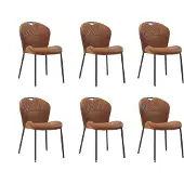 Bronx71 Stapelbare eetkamerstoel Fay eco-leer cognac - Eetkamerstoelen set van 6.
