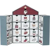 Vertbaudet Adventskalender huis van karton groen, bedrukt