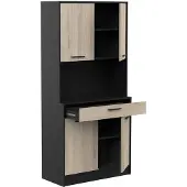 Young Furniture Keukenkast Napoli 176 cm hoog zwart met eiken